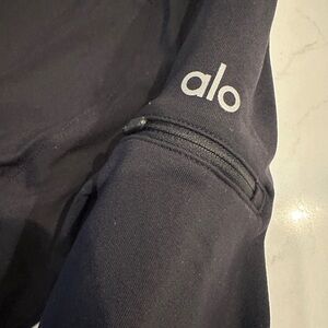 ALO Yoga Black Track Jacket - Zip Up High Collar